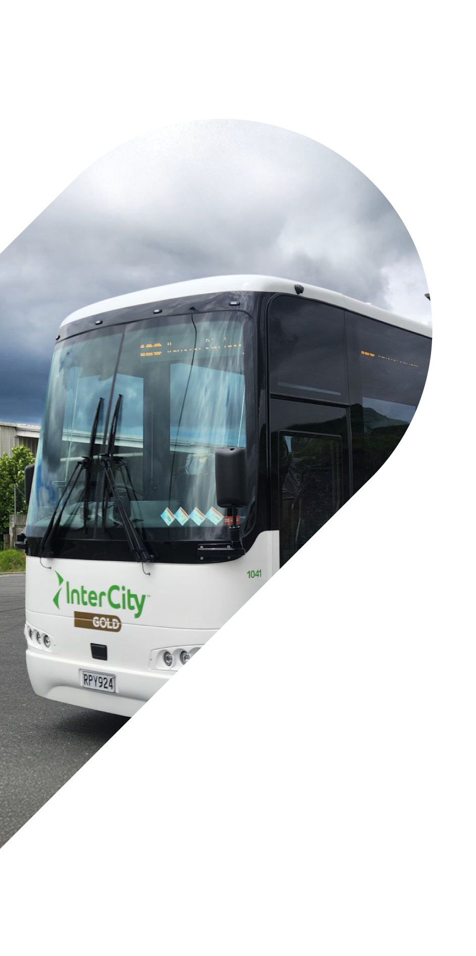 InterCity bus with white livery